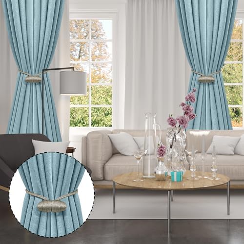 Tifanso Beige Magnetic Curtain Holdbacks - 4pcs Set