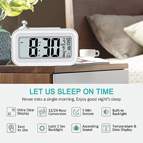 45 Inch LCD Digital Alarm Clock with Temperature and Calendar