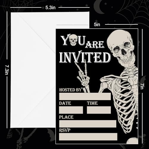 Whaline 25 Piece Halloween Invitation Set with Envelopes and Stickers