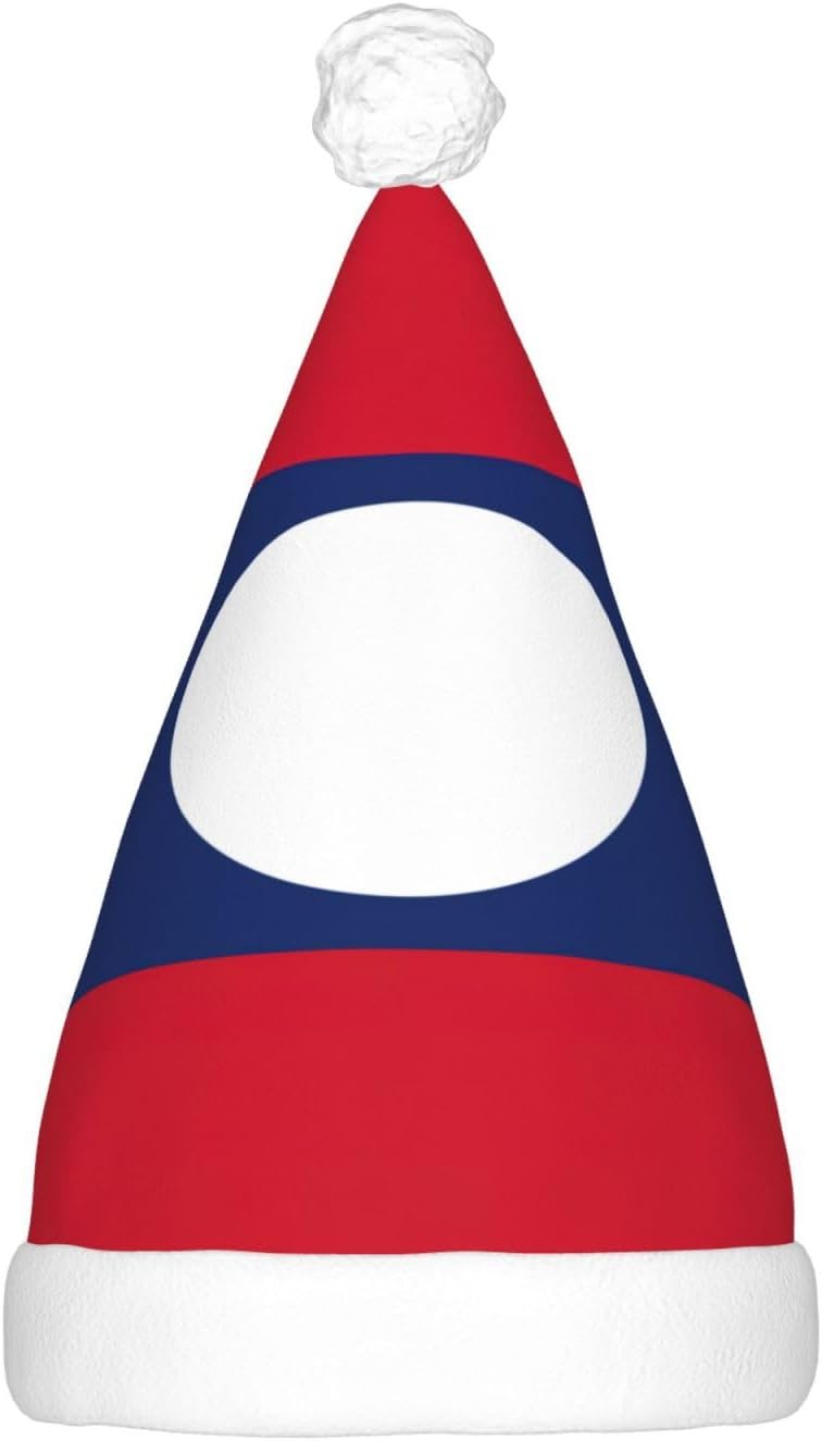 Laos Flag Christmas Hat with LED Lights