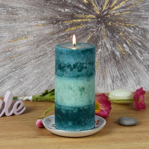 6 Inch Fresh Ocean Flowers Scented Pillar Candle 1