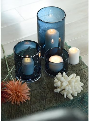 ARIAMOTION Glass Hurricane Candle Holders Set of 3