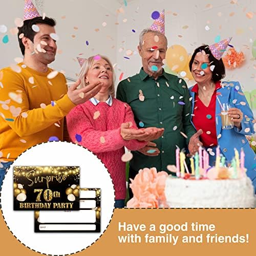 YSTEP 70th Birthday Party Invitations Foil Balloon Cards