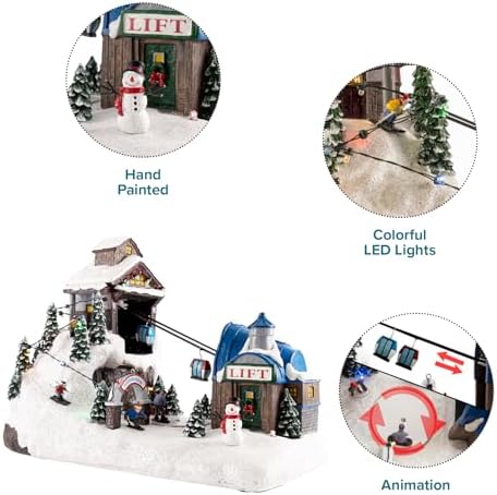 Animated Christmas Village with LED Lights and Music