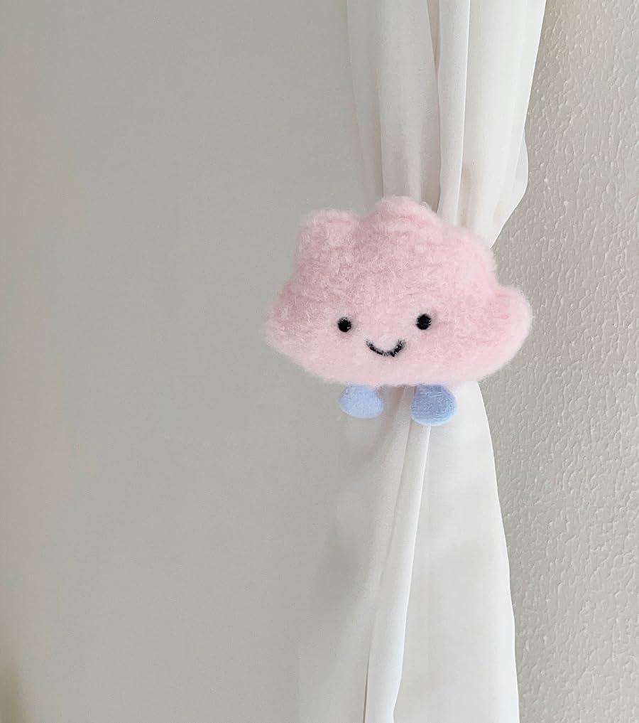 Cute Cloud Curtain Tieback 2PACK Pink Holdback