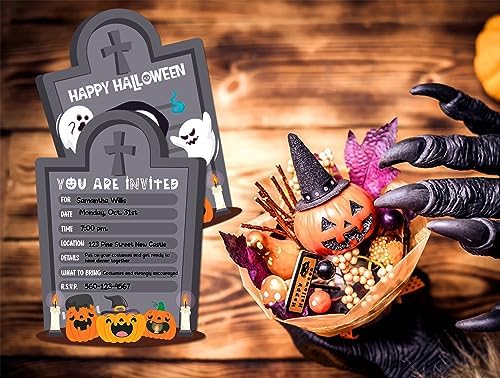D24TIME Halloween Invitation Cards 12Pcs with Envelopes