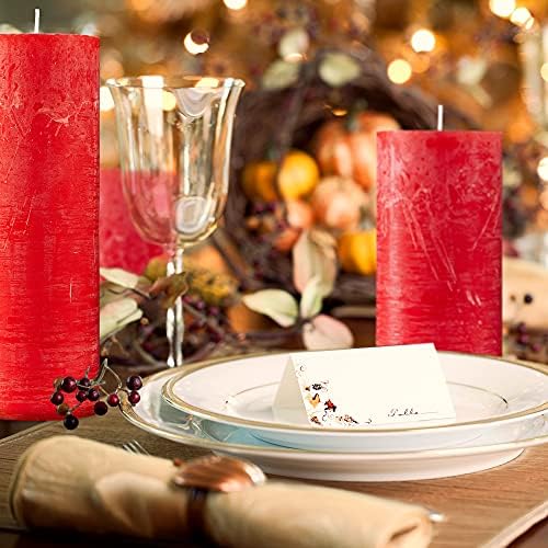 SPAAS Rustic Red Pillar Candles Set of 4