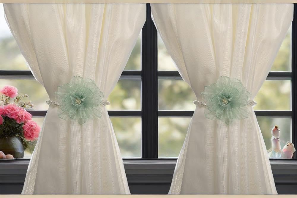 Elegant Pearl Beaded Magnetic Curtain Tiebacks 1 Pair