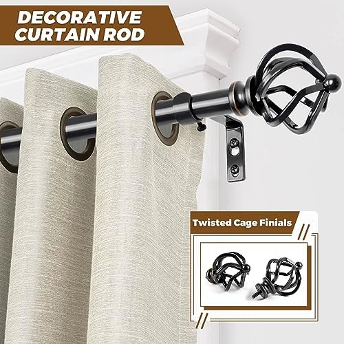 KAMANINA Black Adjustable Curtain Rod 32-58 Inch