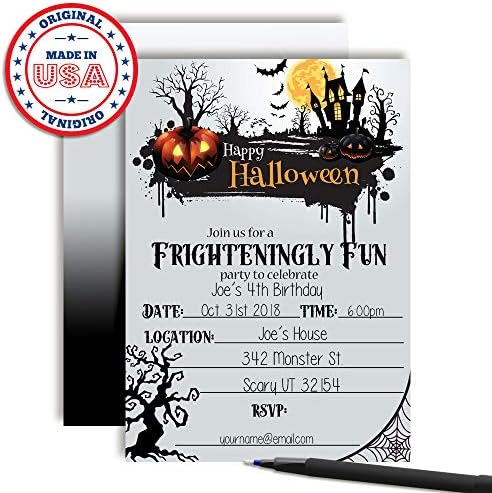 Frighteningly Fun Halloween Party Invitations 20pcs 5x7 Fill In Cards