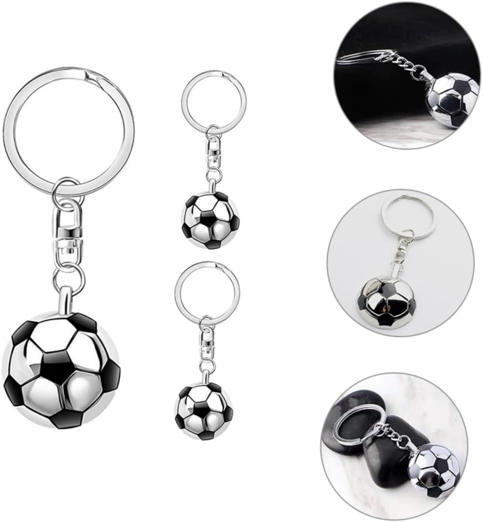 3Pcs Soccer Keychains Football Keyrings Multi Functional Backpack Pendants