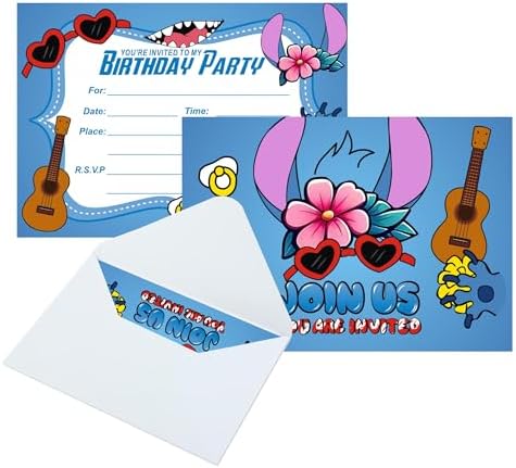 16pcs S-D-Z Birthday Party Invitations with Envelopes