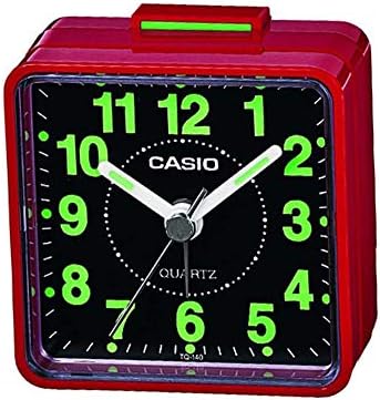 Casio TQ140 Travel Alarm Clock Red