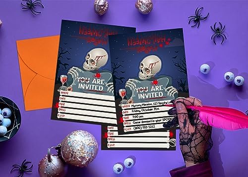 D24TIME Halloween Invitation Cards 12Pcs Set