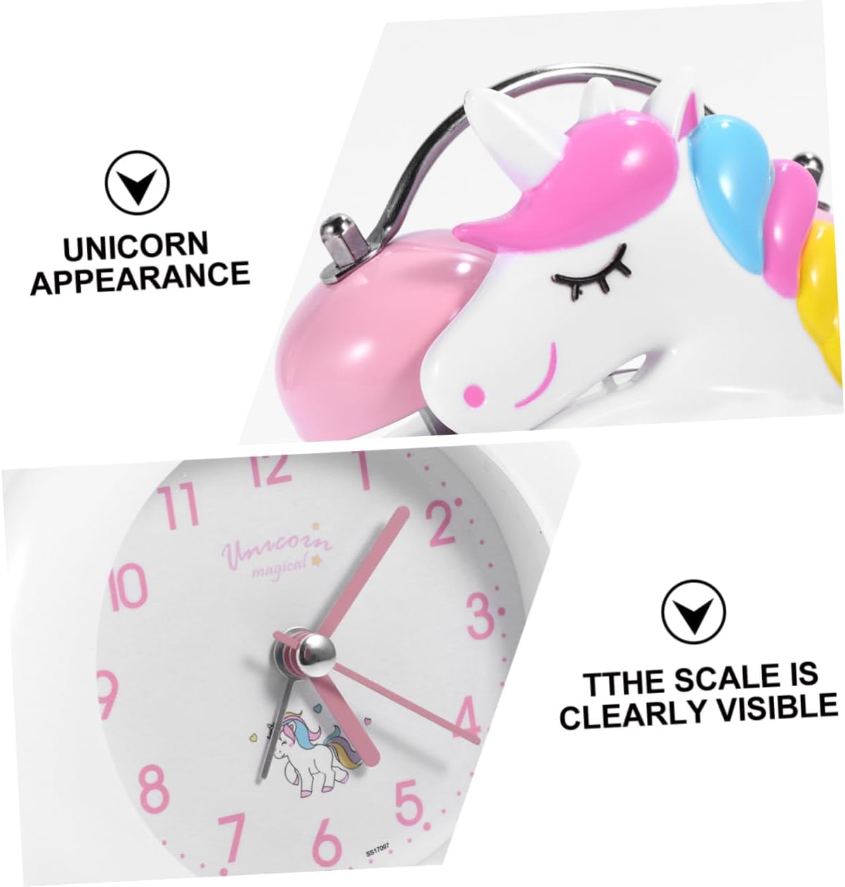 ABOOFAN Cute Unicorn Alarm Clock for Home