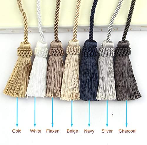 Fenghuangwu Curtain Tiebacks Handmade Decorative Holdbacks Rope with Tassel 2P