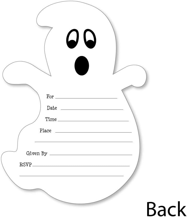 Big Dot of Happiness Spooky Ghost Halloween Party Invitations Set of 12