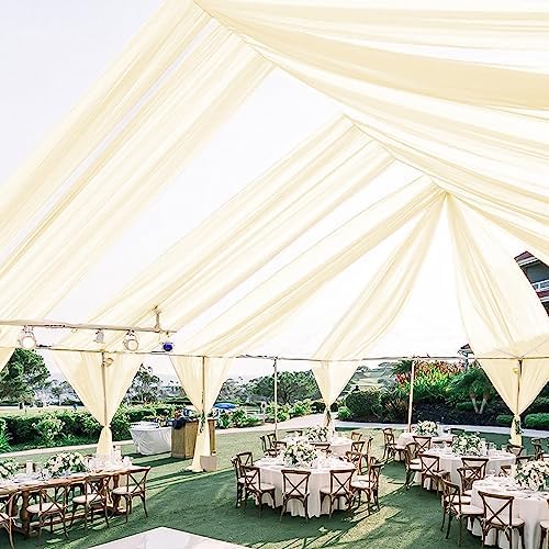 6 Panels Beige Ceiling Drapes for Wedding Decorations