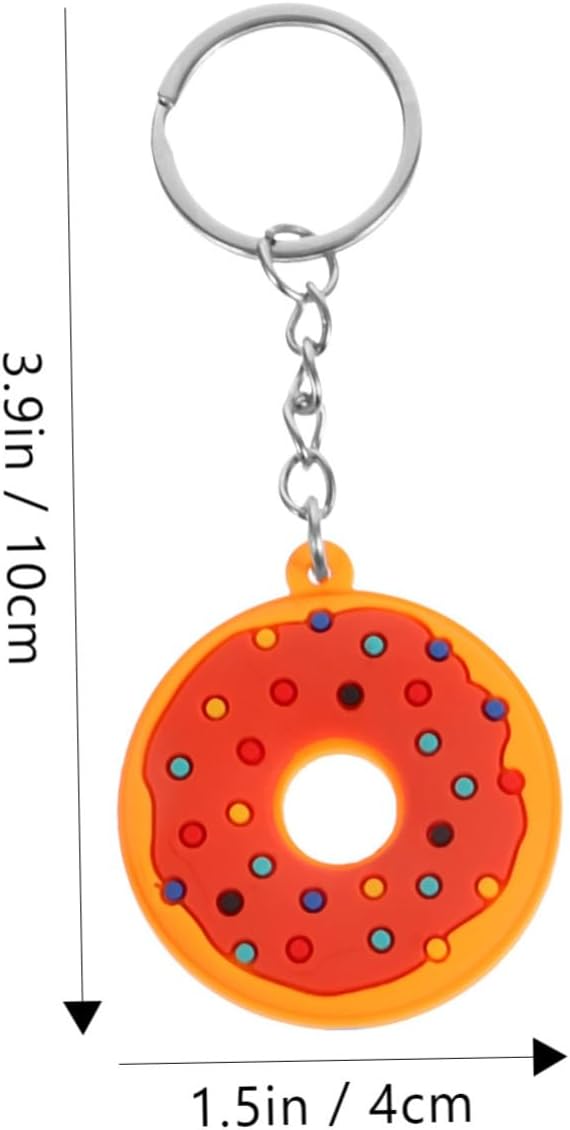 12pcs Cute PVC Donut Keychain Pack