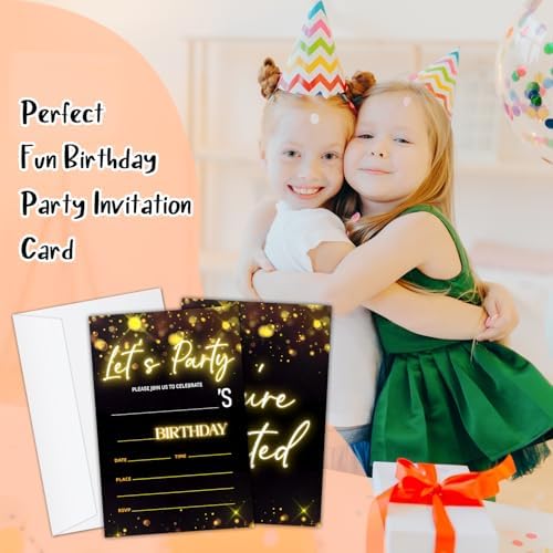 Lets Party Birthday Invites 20 Double Sided with Envelopes