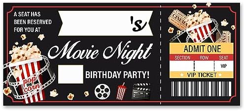 VAHATAN Movie Theme Party Invitations Set 20 Pack