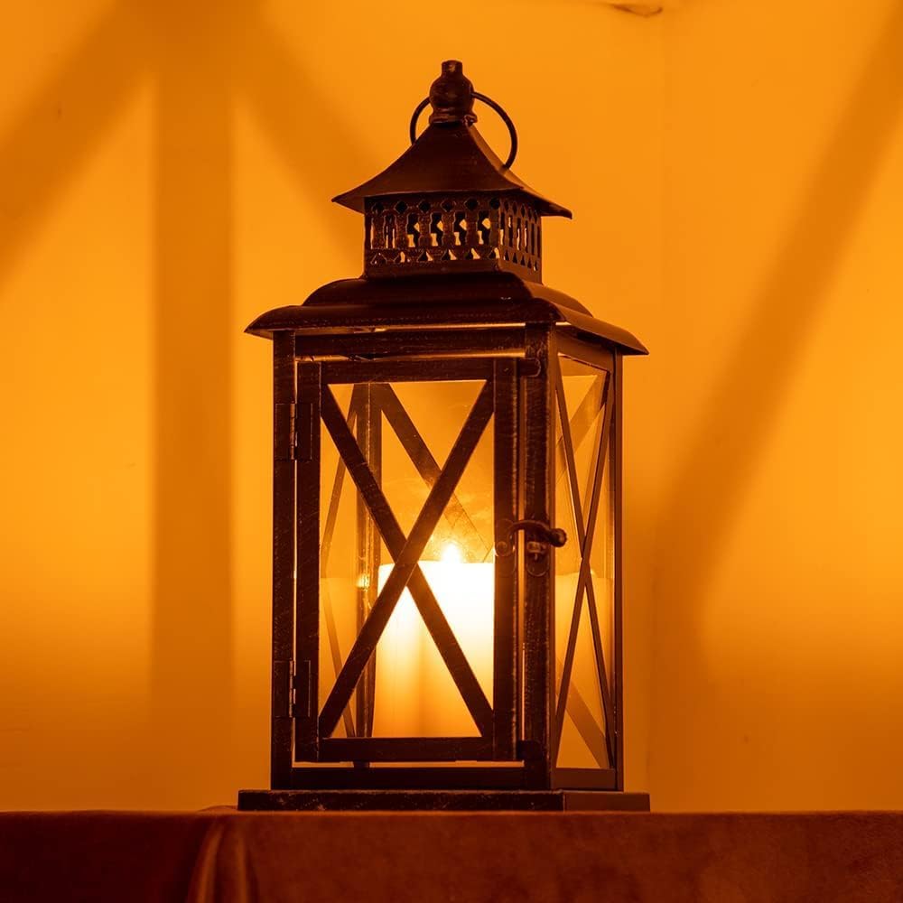 DECORKEY Decorative Candle Lanterns Black Indoor Outdoor