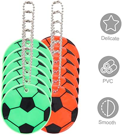 12pcs Reflective Soccer Party Favors Hanging Decor Keychain