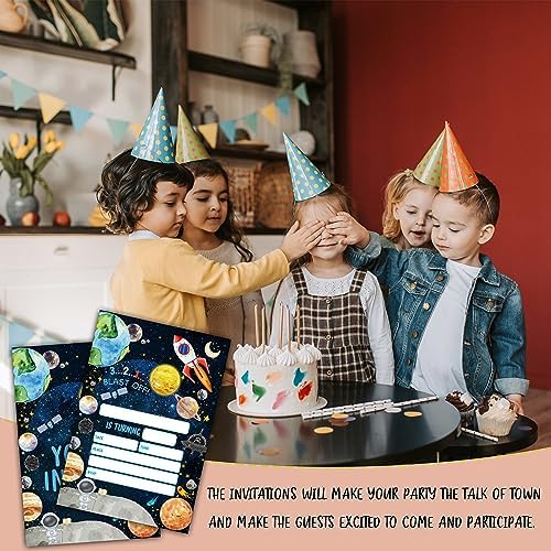 Outer Space Birthday Invitations for Kids and Adults 20 Set with Envelopes