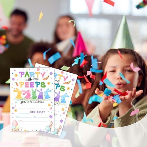 Rabbits Birthday Invitations 4x6 Inches Set of 20