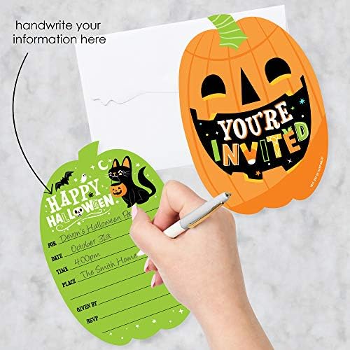 Big Dot of Happiness Jack-O-Lantern Halloween Invitation Set of 12