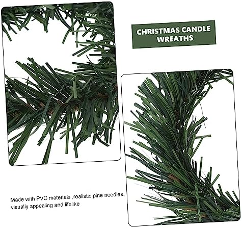 10pcs Artificial Pine Candle Wreaths for Christmas Decorations