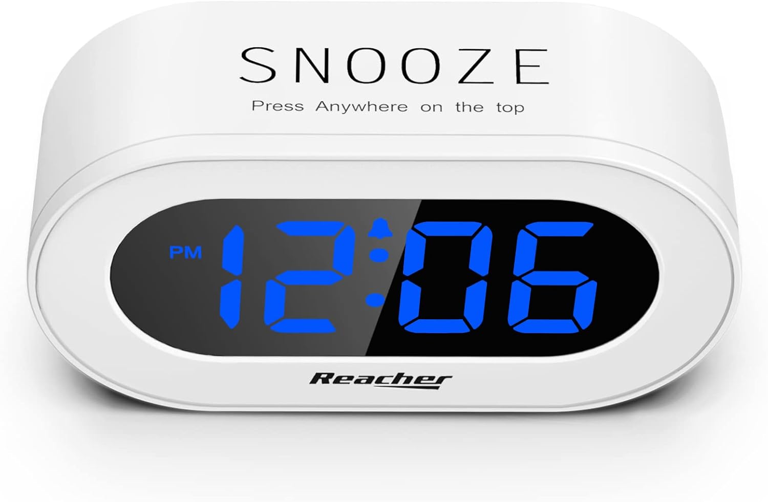 REACHER Small LED Digital Alarm Clock with Snooze and Brightness Control
