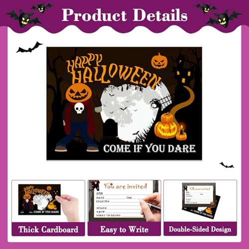 SICOHOME Halloween Party Invitation Set 12pcs