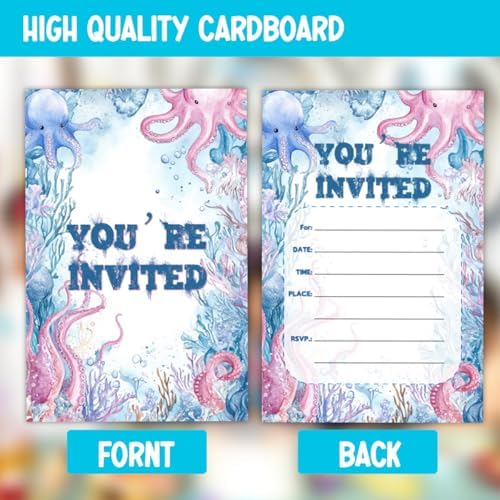 Under the Sea Octopus Birthday Party Invitations