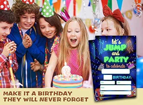 ONDTOM Jump Trampoline Birthday Invites 20 Pack