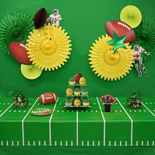 Beistle 3-Piece Football Table Cover 54x108 Green White