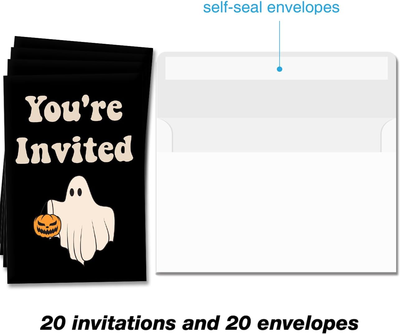 Spooky Halloween Party Invites with Envelopes Set of 20