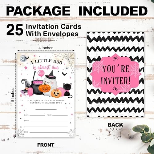 25 Halloween Baby Shower Invitations with Envelopes 1