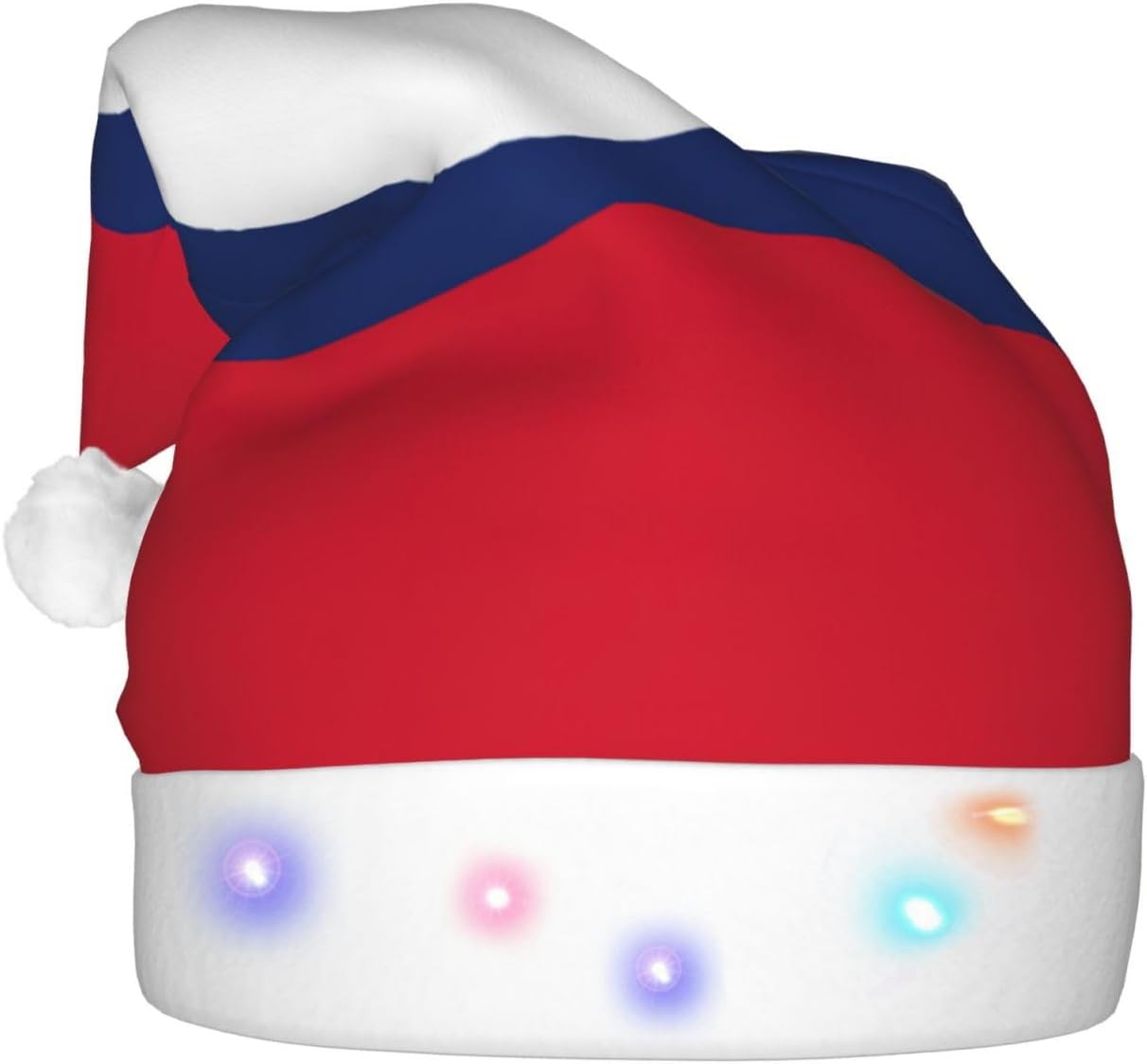 Laos Flag Christmas Hat with LED Lights