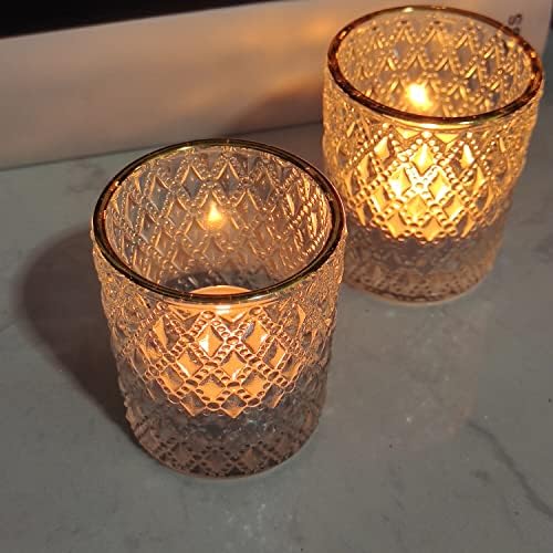 SHMILMH Clear Votive Candle Holders Set of 12