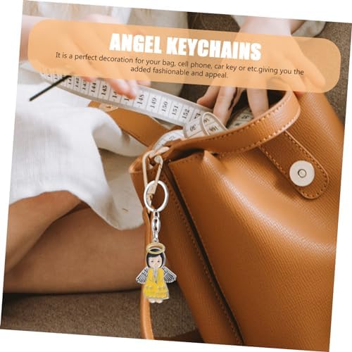 Zerodeko 6pcs Angel Keychain Pendant Keychains for Women