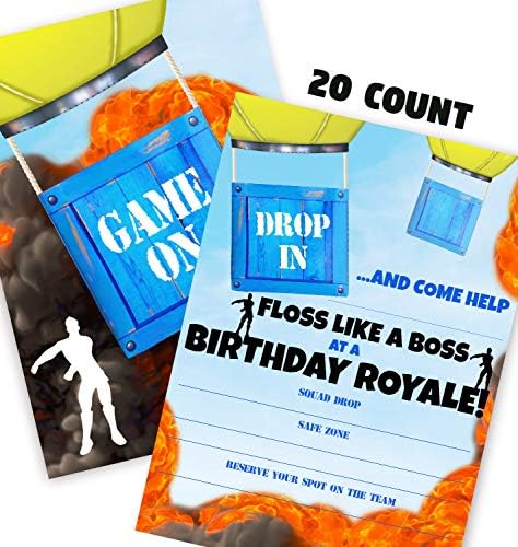 Gaming Battle Party Invitations 20ct Double Sided