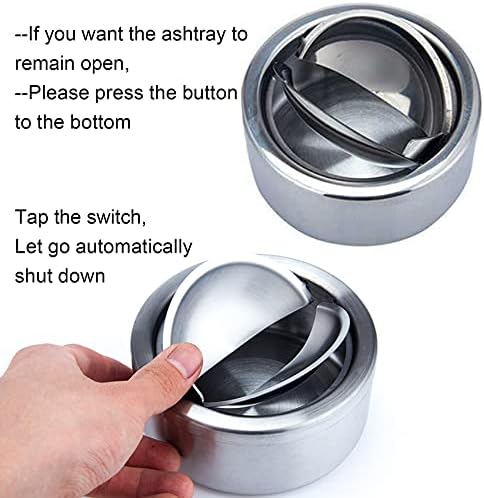 Hanlongyu Windproof Stainless Steel Ashtray with Lid