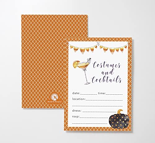 M Market On Mainstreet Halloween Invitations 25 Cards Envelopes