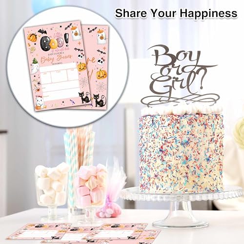 Baby Shower Invitations 4x6 A Little Boo Gender Reveal Party Cards 25 Pieces