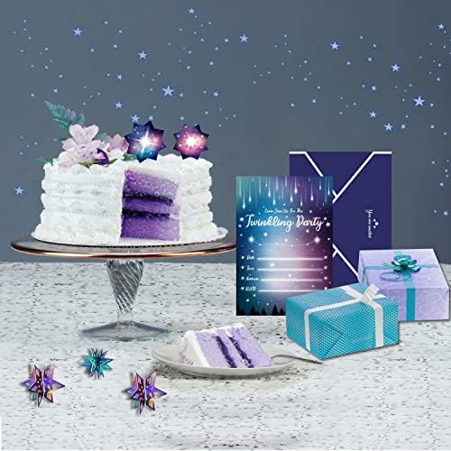Aurora Borealis Birthday Party Invitations with Starry Envelopes