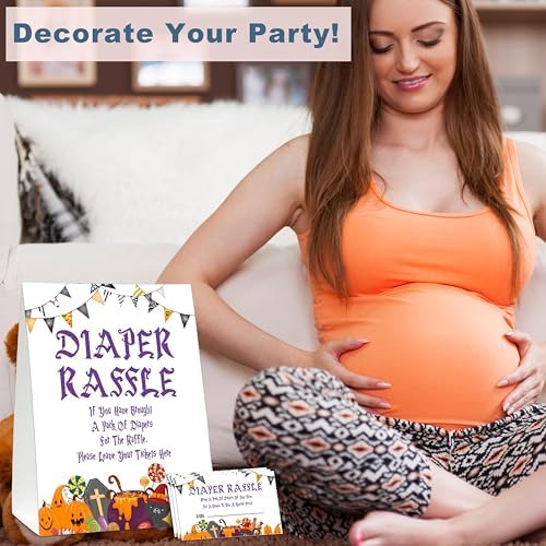 Halloween Diaper Raffle Game Sign And Tickets