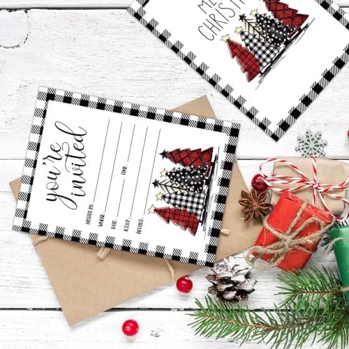 Whaline 25Pcs Christmas Party Invitations with Envelopes