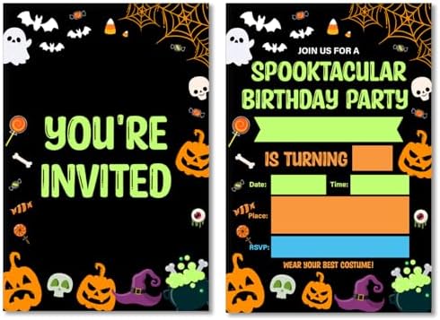 Spooky Halloween Party Invitations with Envelopes Set of 20
