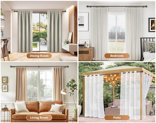 HOTOZON Bronze Curtain Rods 2 Pack Adjustable Splicing